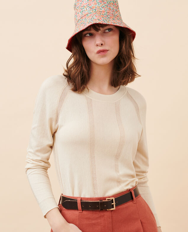 Mixed silk jumper 30 natural